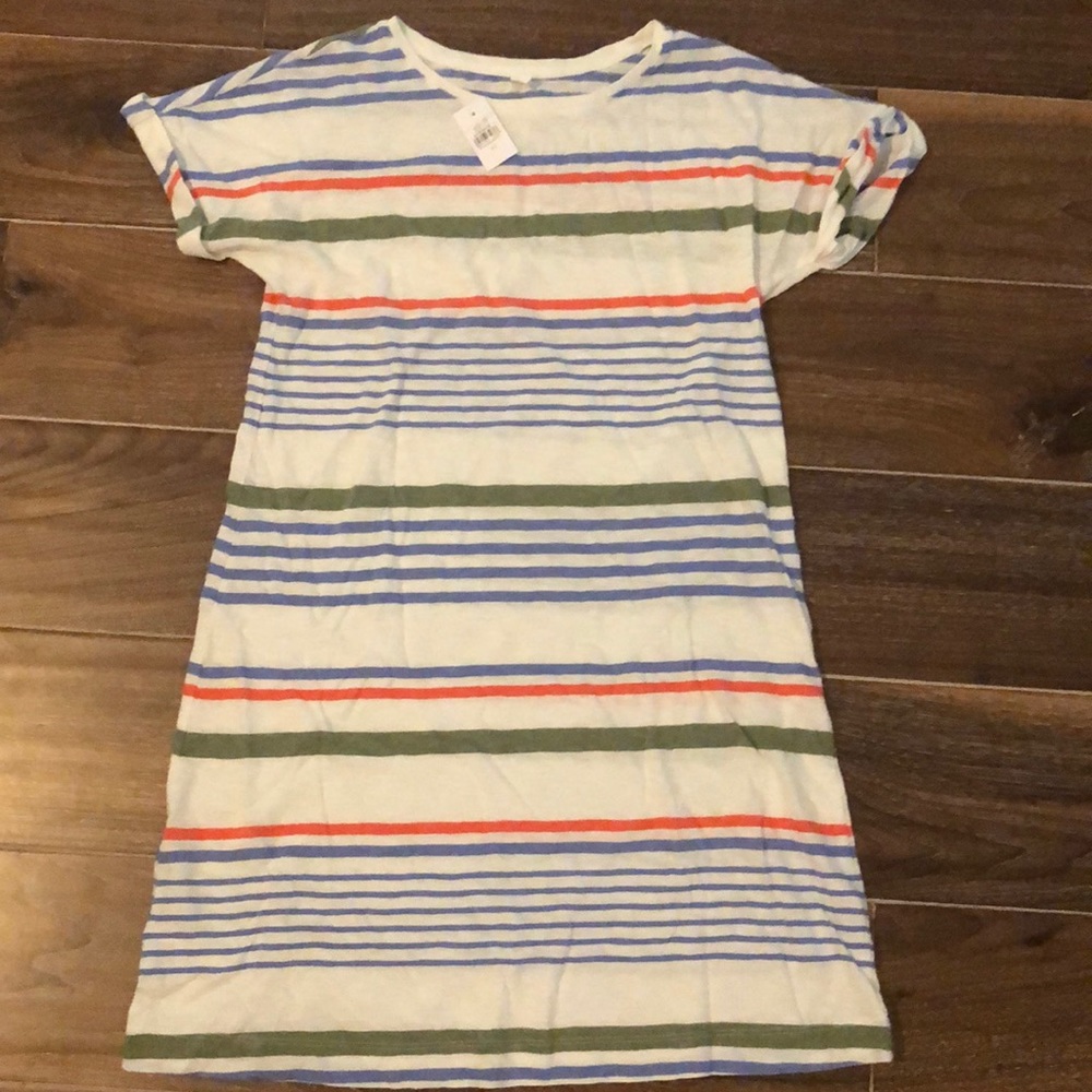 Lou & Grey White Striped T-Shirt Dress